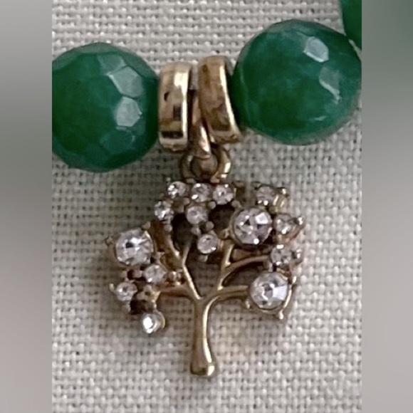 Set of 3 Jade Bracelets with Gold “Tree of Life” Charm - Picture 7 of 16